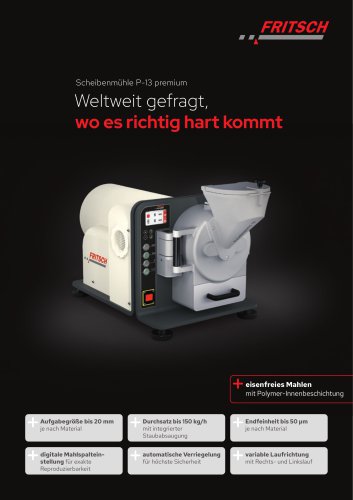 Scheibenmühle P-13 premium - Produkt Profil