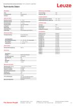 Technisches Datenblatt Einstrahl-Sicherheits-Lichtschranke Sender - 2