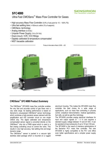 Datasheet Mass Flow Controller SFC4000 for Gases 