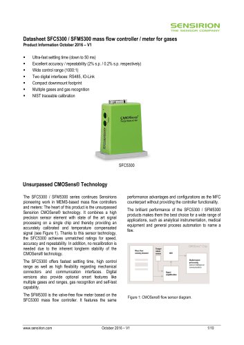 t SFC5300 / SFM5300 mass flow controller / meter for gases