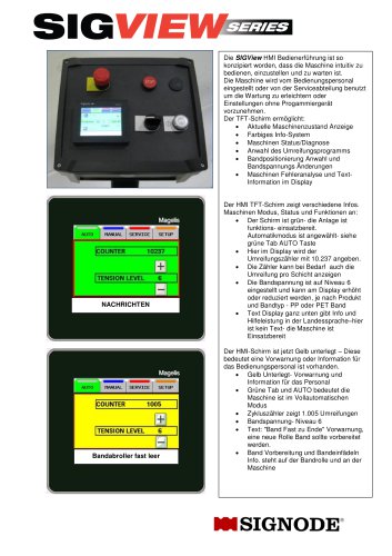 SIGView HMI Bedienerführung