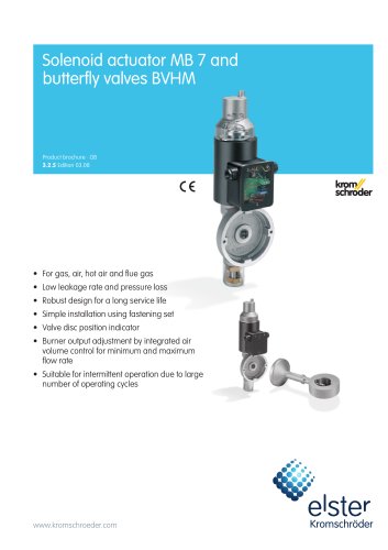 Solenoid-operated butterfly valves for air MB/BVHM