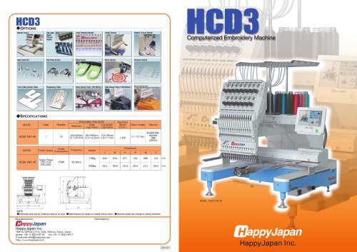 HCD3, Computerized Embroidey Machine