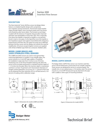 200 Series Insertion Flow Sensor