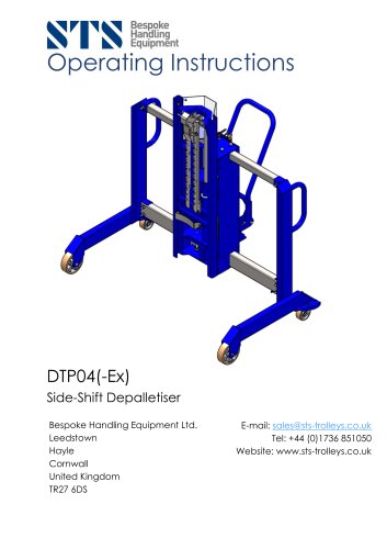 Drum Lifter - DTP04-R500-1250 - Instruction Manual (Manual drum lifter DTP04-R500-1250)