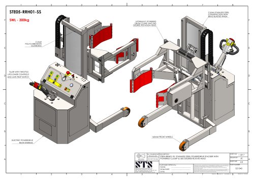 Drum Tipper - STE05-RRH01-SS - Technical Drawings (Pneumatic drum lifter STE05-RRH01-SS)