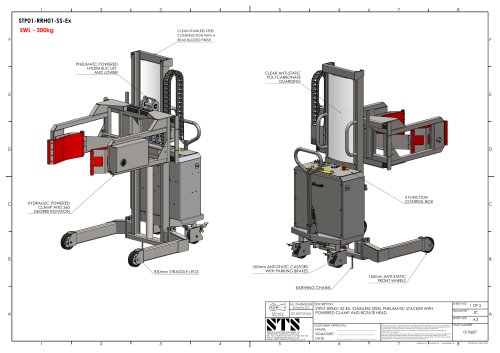 Drum Tipper - STP01-RRH01-SS-Ex - Technical Drawings (Motorized drum lifter STP01-RRH01-SS-Ex)
