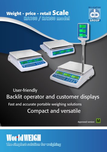 Approved bench scale weigh-price-amount model RA100 - RA200