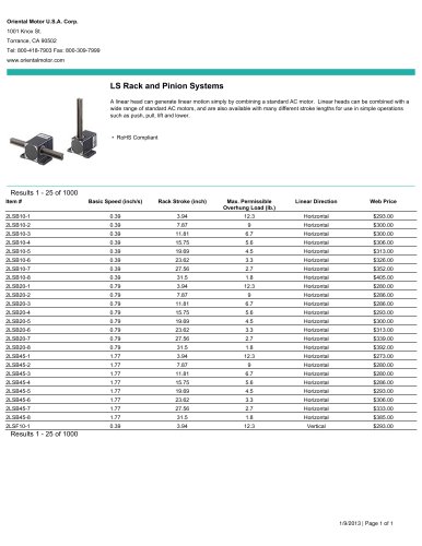 LS Rack and Pinion Systems