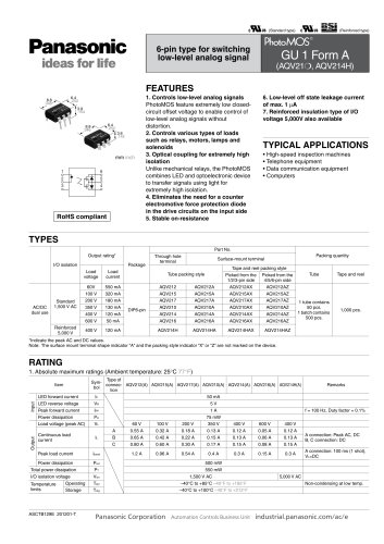 AQV DIP Low Level Analog Signals Catalog