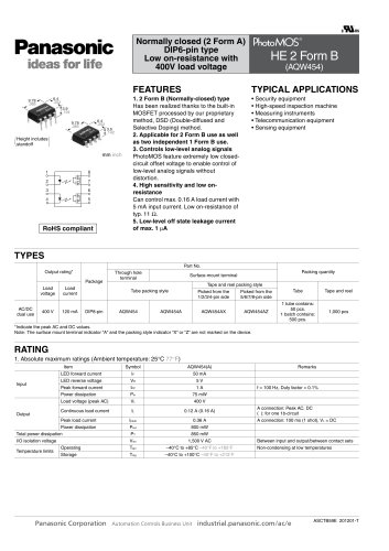 AQW DIP 2 Form B Low on Resistance Catalog