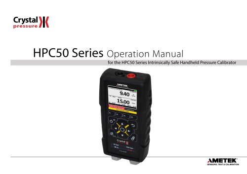 HPC50 Series Pressure Calibrator Manual