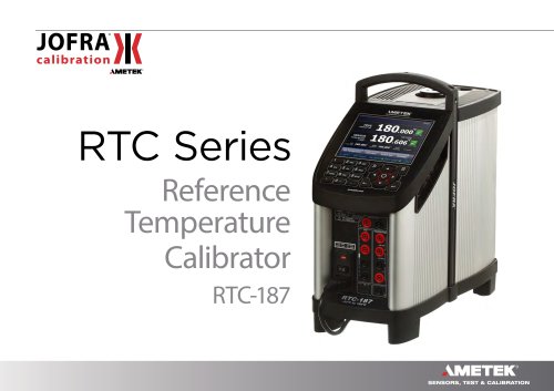 RTC 187 Series Temperature Calibrator Datasheet
