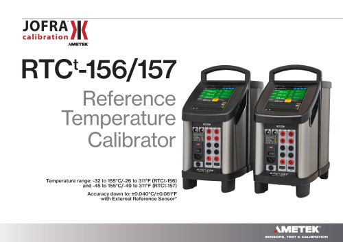 RTCt 156/157 Temperature Calibrator Datasheet