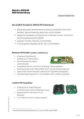  Produktinformation - Modulare JENCOLOR OEM-Hardwarelösung MTCS-ME1