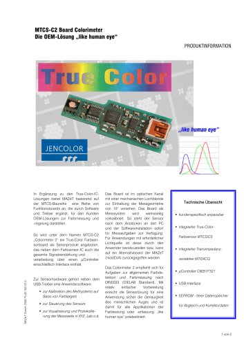 Produktinformation - MTCS-C2 Board Colorimeter  