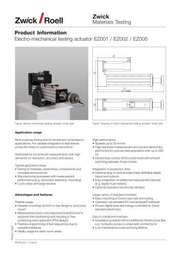 Electro-mechanical testing actuator EZ 1 up to 5 kN