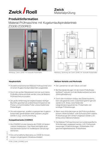 Elektromechanische Material-Prufmaschinen 330 kN