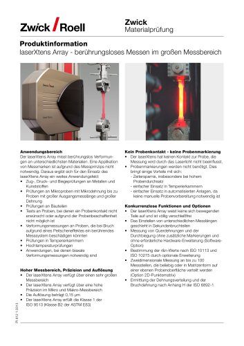 laserXtens® Array - berührungsloses Messen ohne Messmarken