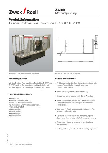 Torsions-Prüfmaschine TorsionLine TL 1000 / TL 2000