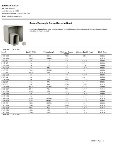 Square/Rectangle Drawn Cans