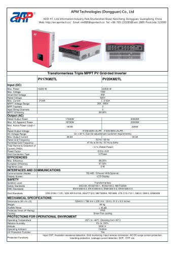 three phase 17KW 20KW solar grid tie inverter