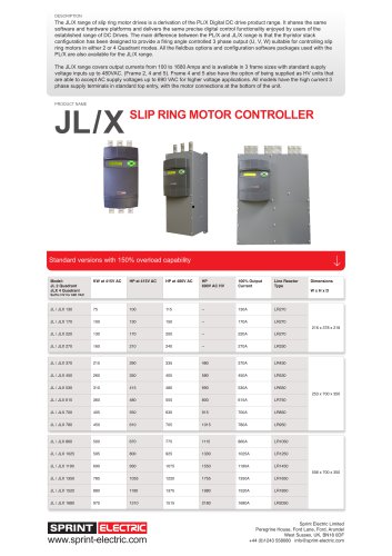 JLX Slip Ring Controllers