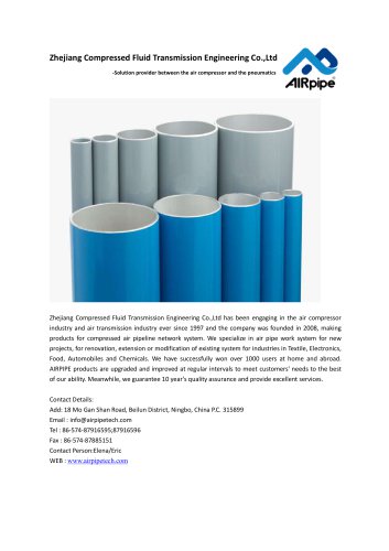 rigid aluminium tube/for compressed air/pneumatics/fast and easy installation