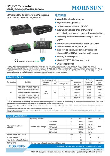 DC/DC Converter wide input VRB24_LD-50WR3