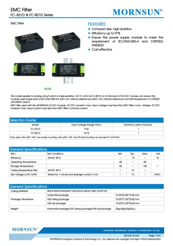 FC-B01D / 18~75vdc input / Target dc/dc converter