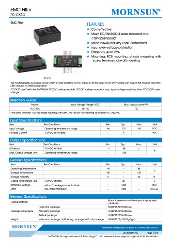 FC-CX3D / 66-160vdc input / Target dc/dc converter