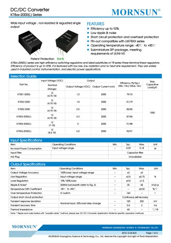 K78xx-2000(L) / DC-DC converter / 2000mA current output / non-isolated