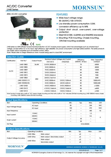 LH40 / 40watt AC/DC power supply / converter / Industrial control