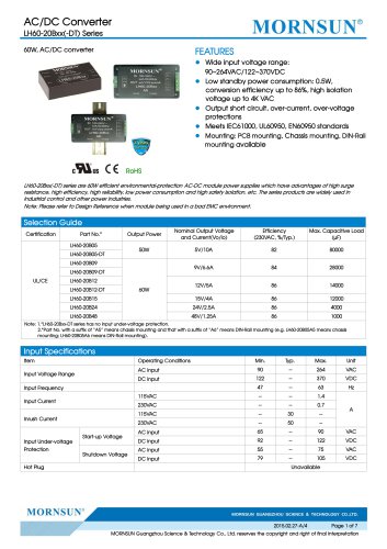 LH60 / 60watt AC/DC power supply / converter / Industrial control