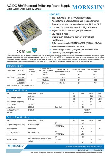 Mornsun Enclosed power supply LM35-22Bxx