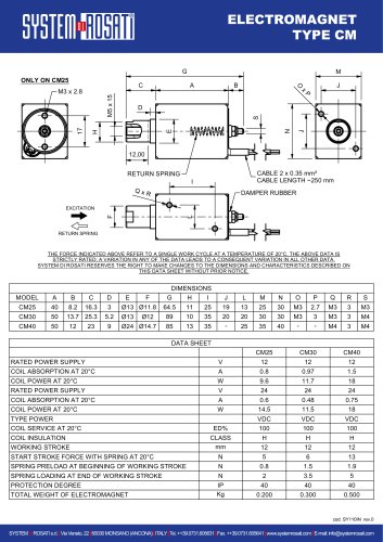 TDS - Linear electromagnet type CM