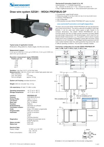 Assembly instructions draw-wire system SZG81 with absolute encoder WDGA 58A PROFIBUS-DP