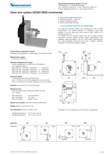 Assembly instructions draw-wire system SZG93 with incremental encoder WDG 40Z