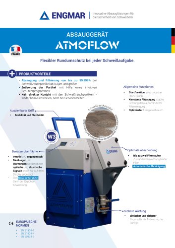 Absauggerät ATMOFLOW Produktdatenblätter