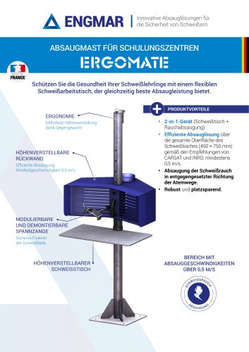 Absaugmast für Schulungszentren ERGOMATE Produktdatenblätter