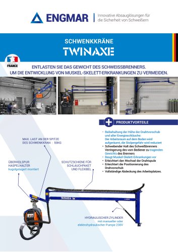 Schwenkkräne TWINAXE Produktdatenblätter