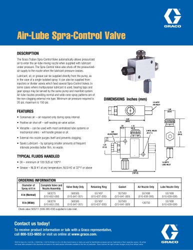 Air-Lube Spra-Control Valve