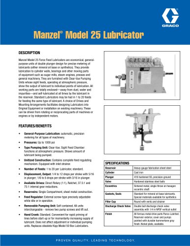 Manzel® Model 25 Lubricator