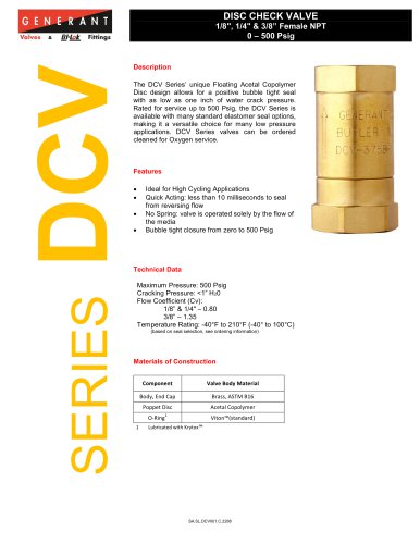 Disc Check Valve (DCV)