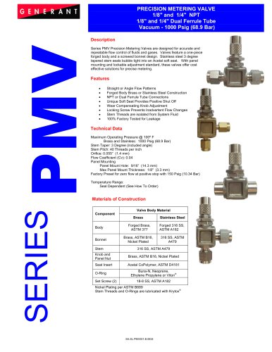 Precision Metering Valve (PMV)