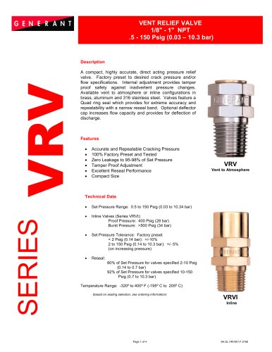 Vent Relief Valve (VRV)