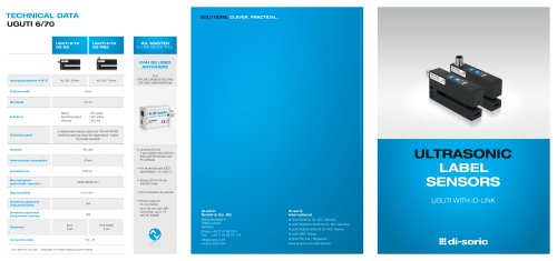 Ultrasonic label sensors UGUTI wit I/O-Link