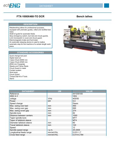 FTX-1000X460-TO DCR