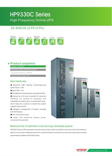 High Frequency Online UPS HP9330C 20-80KVA