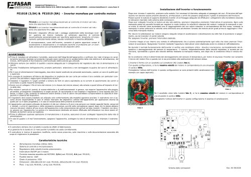 FE1018 (3,5A) & FE1019 (8A) - Single-phase inverter for motor control